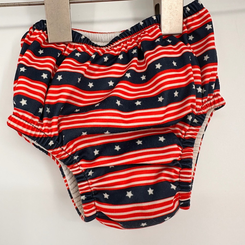 Green Sprouts Reusable Swim Diaper 24 Months American Flag Blue Red White